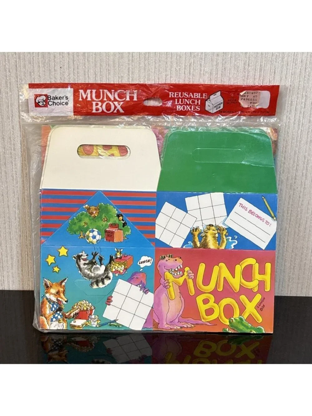 Vintage Kids Food Lunch Box Birthday Party Loot Bag Reusable Paper Carry Boxes